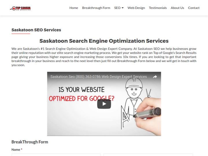 Topcanadaseowebdesign - Saskatoon Seo Profile, News, Client Reviews & Ratings At 10SEOS
