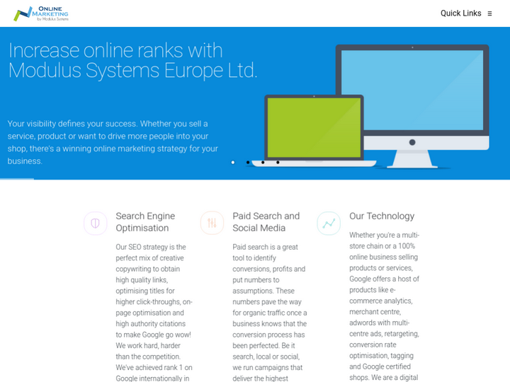 Online Marketing by Modulus Systems Europe Ltd