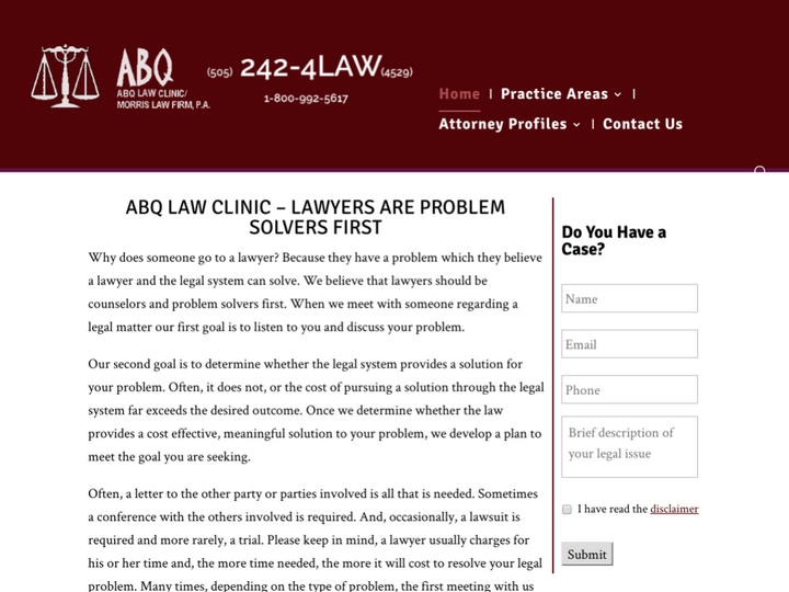 ABQ LAW CLINIC/MORRIS LAW FIRM, P.A.