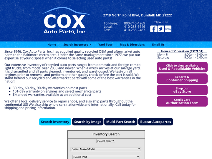 Cox Auto Parts, Inc.