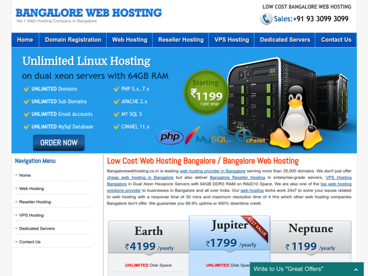 Bangalore Web Hosting