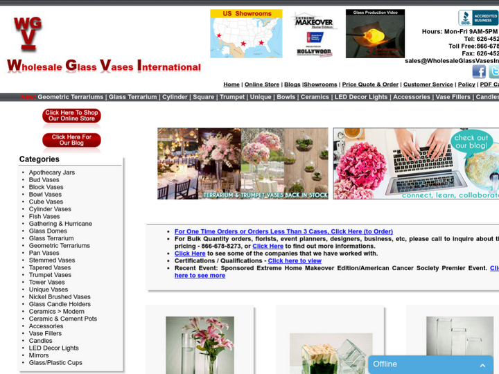 Wholesale Glass Vases International