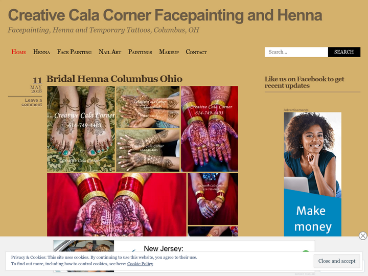 Creative Cala Corner Facepainting and Henna Columbus Ohio