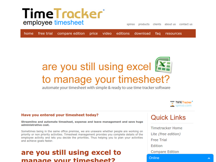 Spinso Time Tracker