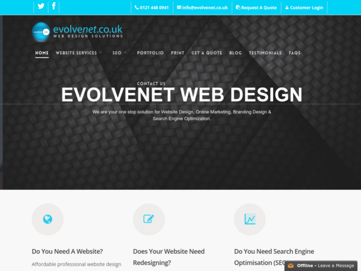 Evolvenet WebDesign Birmingham
