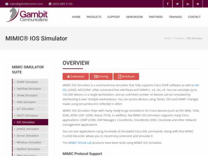 Gambit MIMIC IOS Simulator