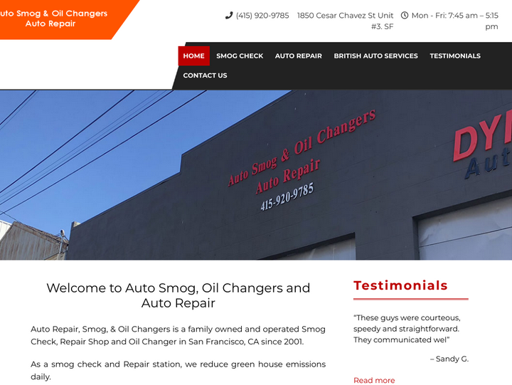 Auto Smog & Oil Changers, Brakes Service