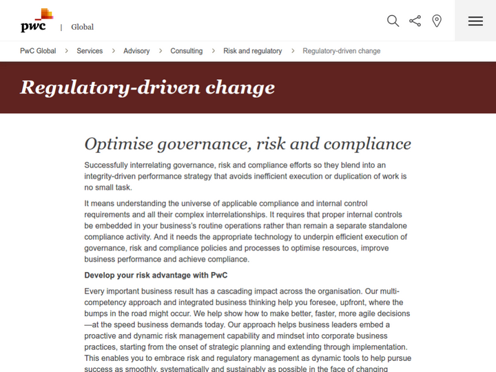 PwC Compliance Consulting