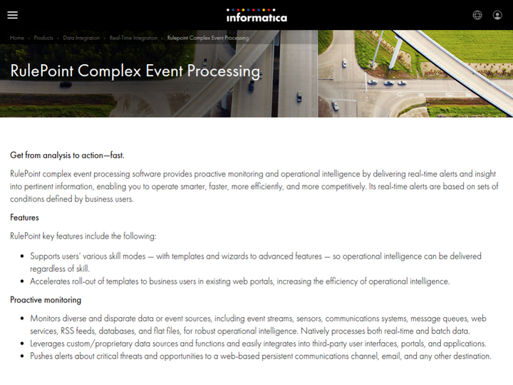 Informatica RulePoint Complex Event Processing