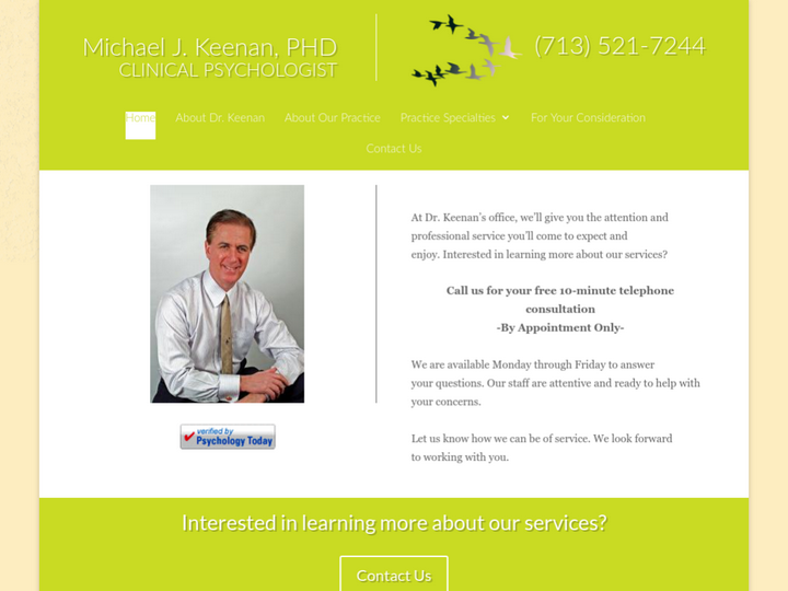 Michael J Keenan PHD Clinical Psychologist