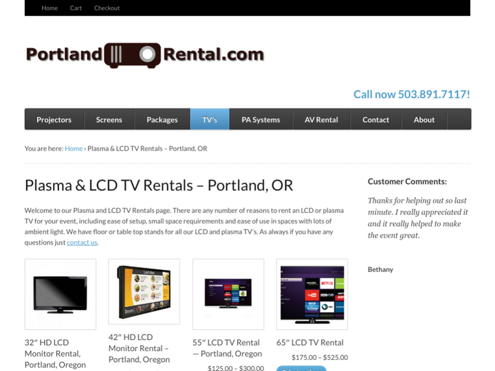 PortlandProjectorRental.com