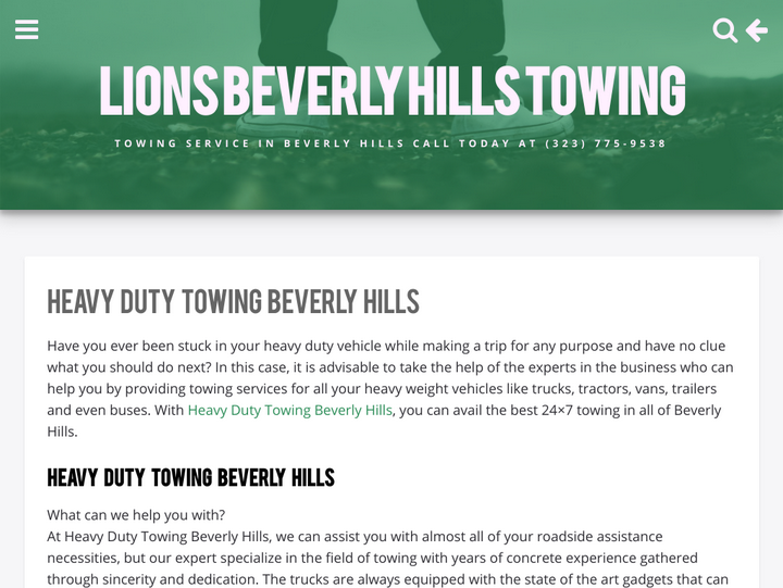 Lions Beverly Hills Towing
