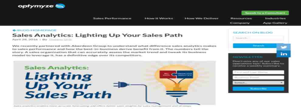 Optymyze Sales Analytics Platform