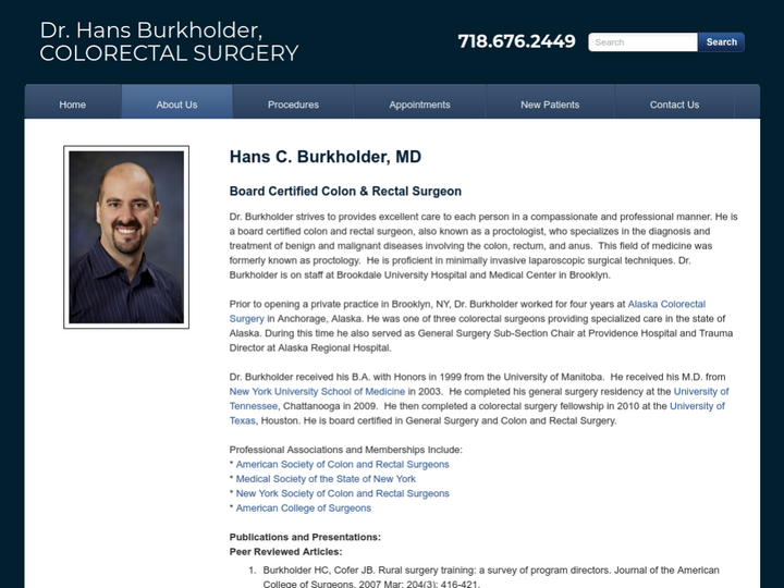 Dr. Hans Burkholder, ​COLORECTAL SURGERY