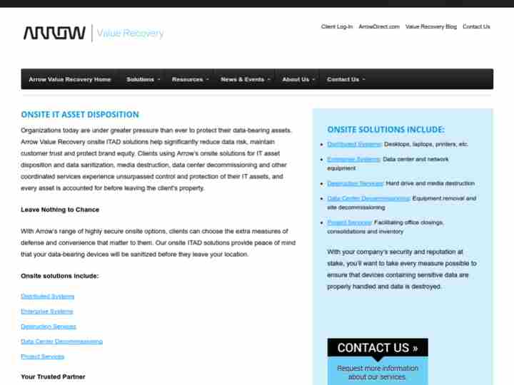 Arrow Electronics IT Asset Disposal Service